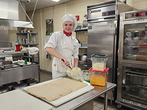 Culinary student in the kitchen